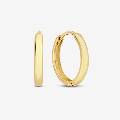 Gouden hoepel oorbellen met structuur - Dames gouden sieraden Gouden hoepel oorbellen met structuur - Dames gouden sieraden