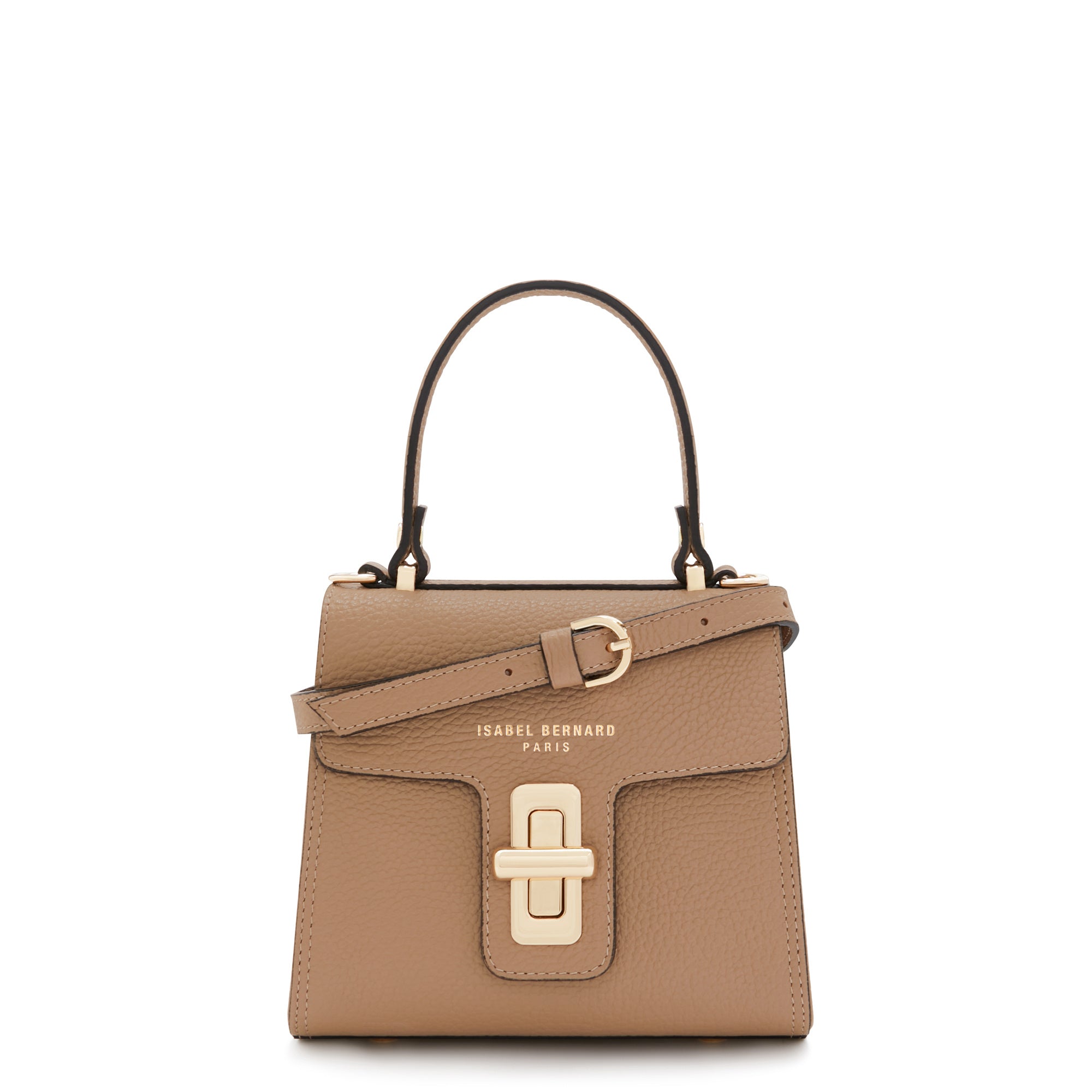 Isabel Bernard beige cuero bolso de mano de cuero vacuno IB21126-072