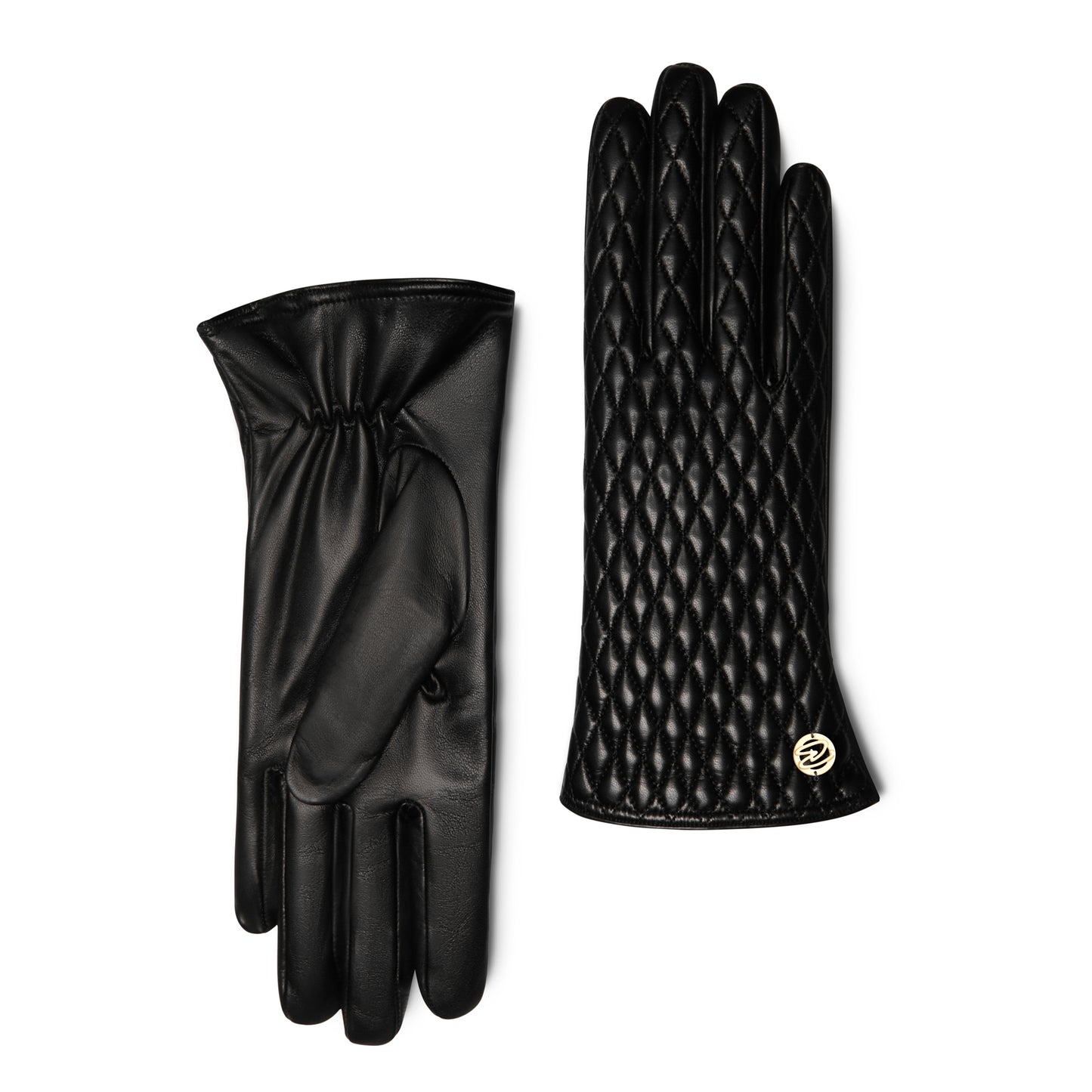 Honoré Rosette black goatskin leather gloves - - Isabel Bernard