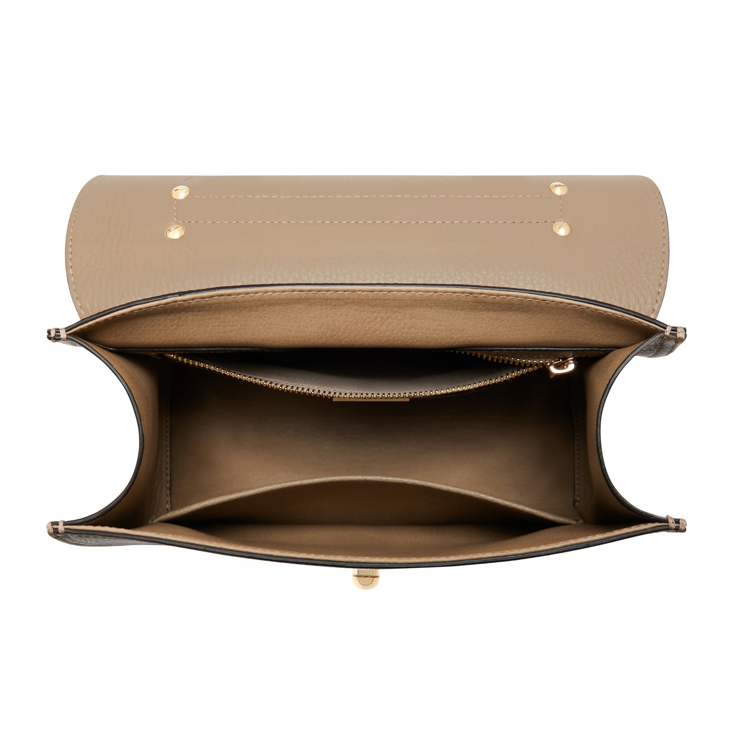 Femme Forte Simone Midi taupe leather handbag calfskin leather - - Isabel Bernard