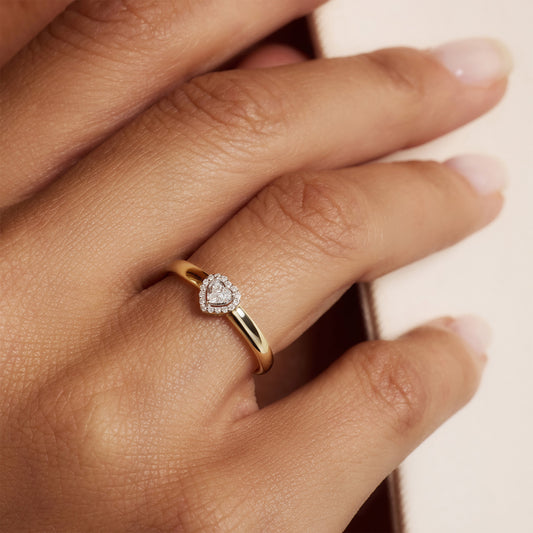 De la Paix Amore 14 karat gold ring with diamond 0.14 carat - - Isabel Bernard