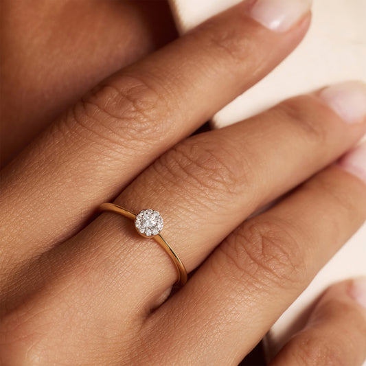 De la Paix Viviane 14 karat gold ring with diamond 0.11 carat - - Isabel Bernard