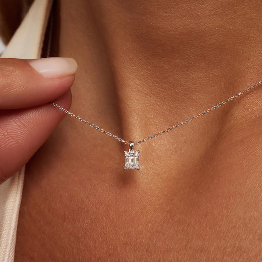 De la Paix Maxime 14 karat whitegold necklace with diamond 0.13 carat - - Isabel Bernard