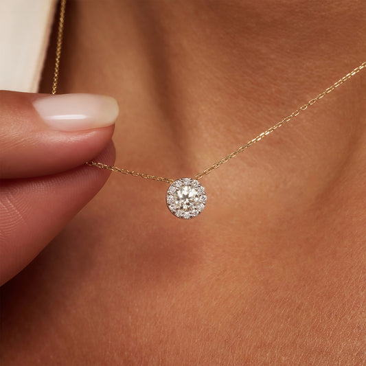 De la Paix Viviane 14 karat gold necklace with diamond 0.13 carat - - Isabel Bernard