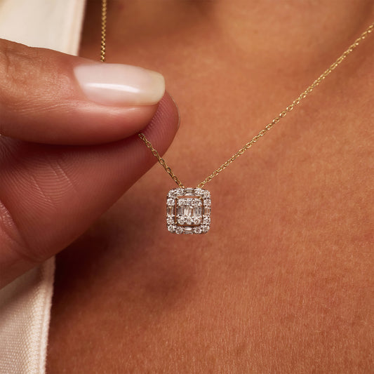 De la Paix Elena 14 karat gold necklace with diamond 0.18 carat - - Isabel Bernard