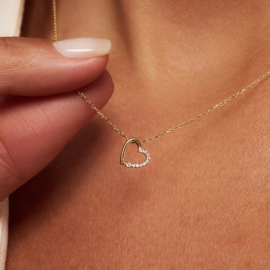 De la Paix Léna 14 karat gold necklace with diamond 0.03 carat - - Isabel Bernard