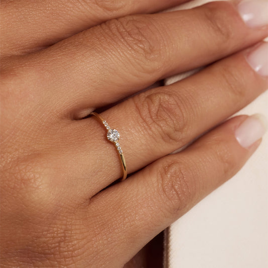 De la Paix Belinda 14 karat gold ring with diamond 0.10 carat - - Isabel Bernard