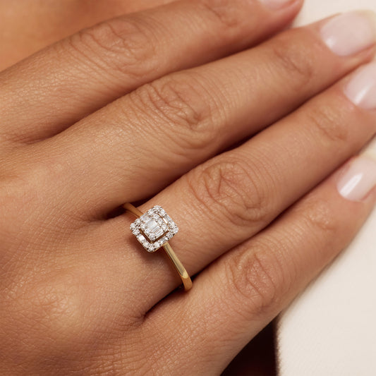 De la Paix Elena 14 karat gold ring with diamond 0.18 carat - - Isabel Bernard