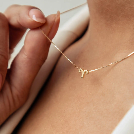 Étoiles d’Or Aries 14 Carat Gold Venetian Necklace With Horoscope - - Isabel Bernard