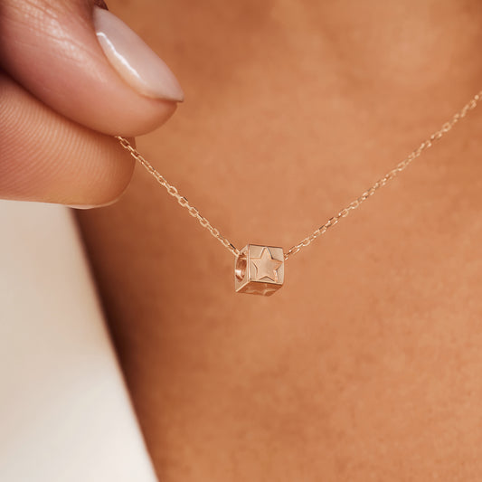 La Concorde Felie 14 karat rose gold cube charm with star - - Isabel Bernard
