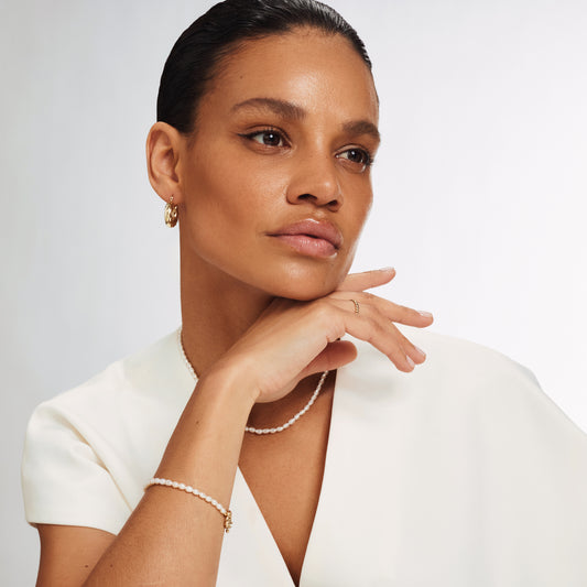 Cadeau d'Isabel 14 karat gold necklace and bracelet with pearls - - Isabel Bernard