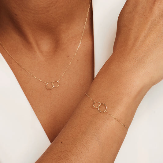 Cadeau d'Isabel 14 karat gold necklace & bracelet gift set with rings - - Isabel Bernard