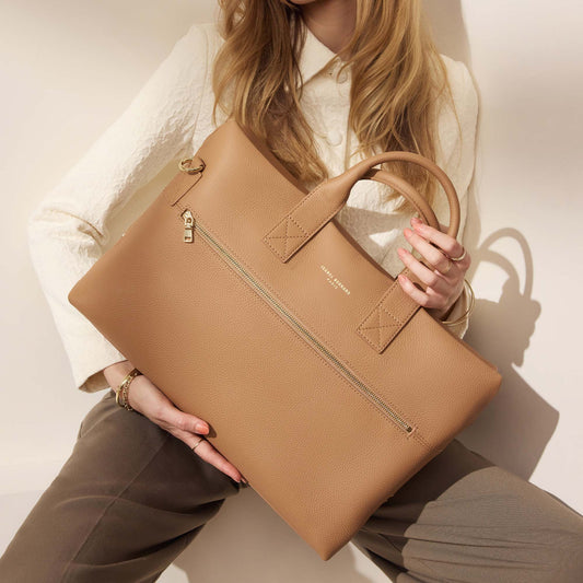 Cadeau d'Isabel camel calfskin leather handbag and wallet set - - Isabel Bernard