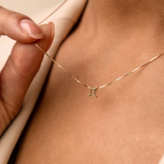 Étoiles d’Or Gemini 14 Carat Gold Venetian Necklace With Horoscope - - Isabel Bernard