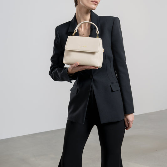Femme Forte Heline cream calfskin leather handbag - - Isabel Bernard
