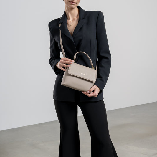 Cadeau d'Isabel taupe calfskin leather handbag and wallet set - - Isabel Bernard