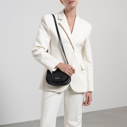 Montmartre Manon black vegetable tanned leather crossbody bag - - Isabel Bernard