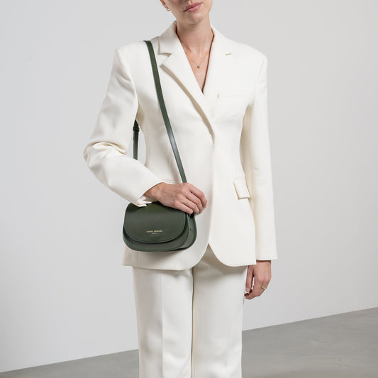 Montmartre Manon green vegetable tanned leather crossbody bag - - Isabel Bernard