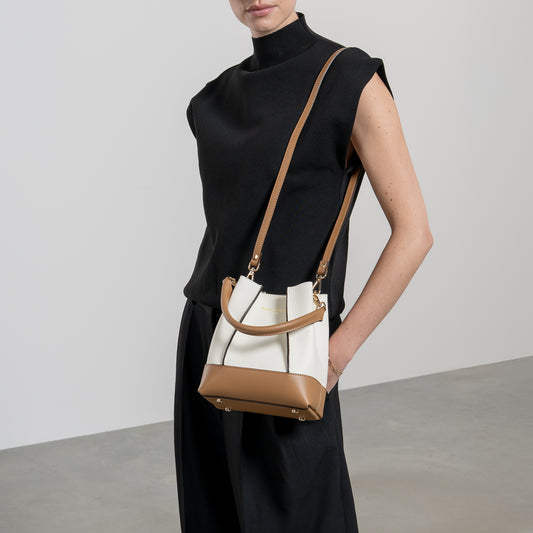 Femme Forte Minette cream calfskin leather handbag - - Isabel Bernard