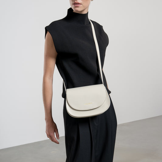 Montmartre Madelon cream vegetable tanned leather crossbody bag - - Isabel Bernard