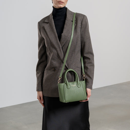 Cadeau d'Isabel green calfskin leather handbag and wallet set - - Isabel Bernard