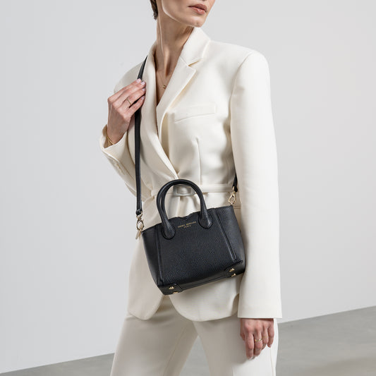 Honoré Cloe Mini black calfskin leather handbag - - Isabel Bernard