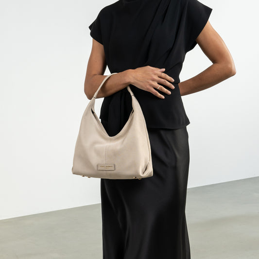 Honoré Grace mini cream suede handbag - - Isabel Bernard