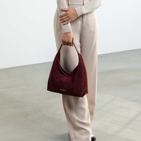 Honoré Grace mini bordeaux red suede handbag - - Isabel Bernard