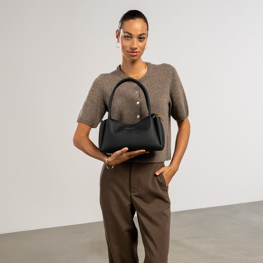 Honoré Eve Black Calfskin Leather handbag - - Isabel Bernard