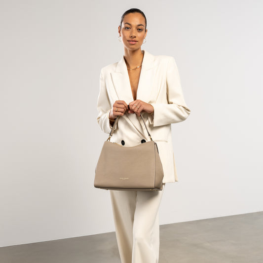 Honoré Emma Taupe Shoulder Bag - - Isabel Bernard