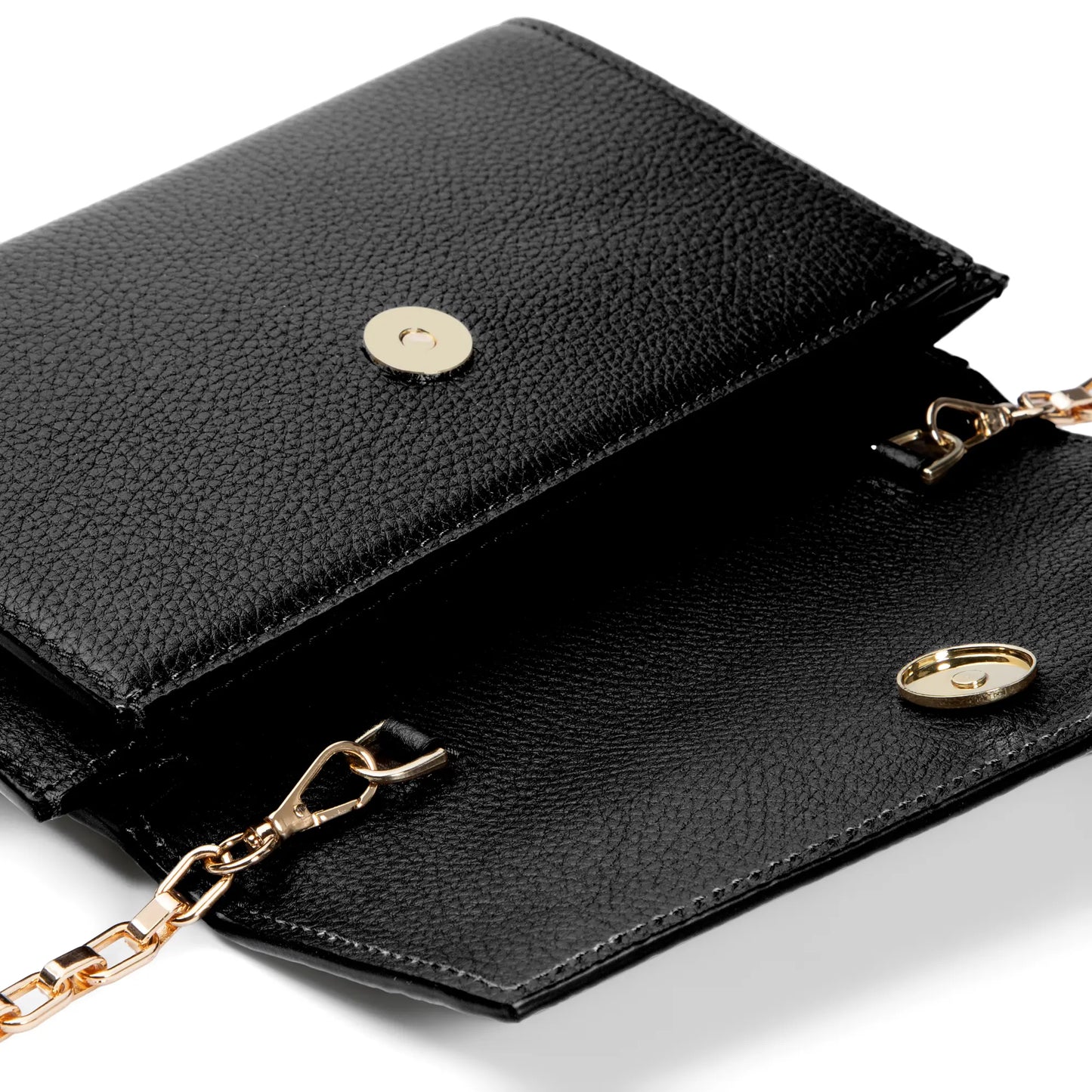 Honoré Lina Black Clutch With Detachable Shoulder Chain - - Isabel Bernard