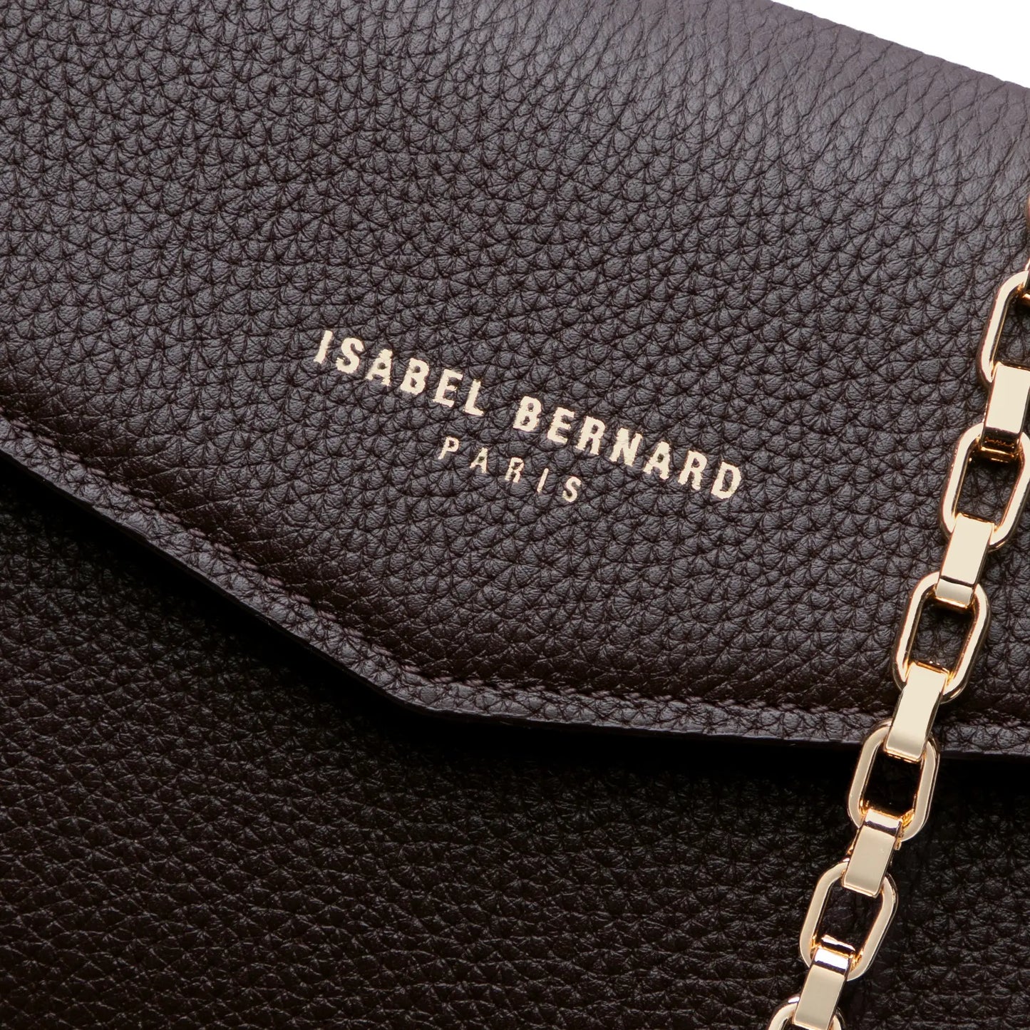 Honoré Lina Dark Brown Clutch With Detachable Shoulder Chain - - Isabel Bernard