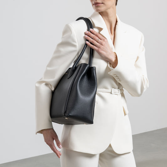 Cadeau d'Isabel black calfskin leather handbag and wallet set - - Isabel Bernard