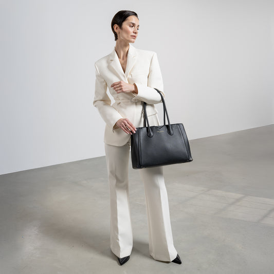 Cadeau d'Isabel black calfskin leather handbag and wallet set - - Isabel Bernard