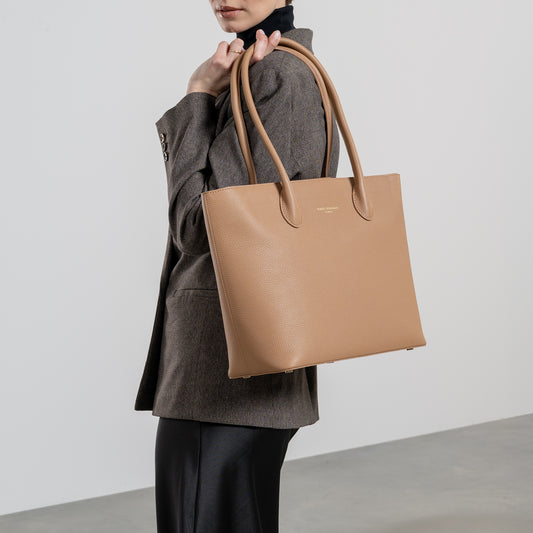 Cadeau d'Isabel camel calfskin leather shopper and wallet set - - Isabel Bernard