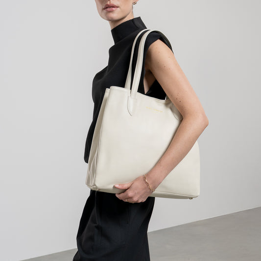 Honoré Francine cream calfskin leather shopper - - Isabel Bernard