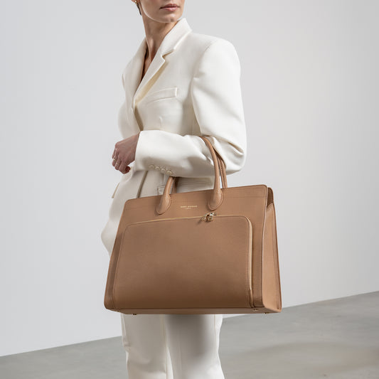 Cadeau d'Isabel camel calfskin leather handbag and wallet set - - Isabel Bernard