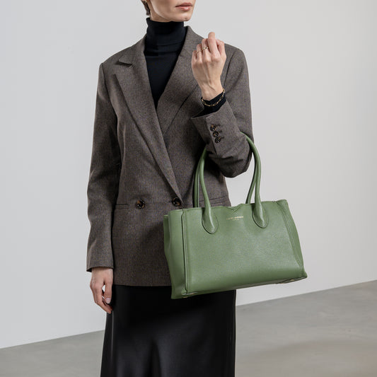 Cadeau d'Isabel green calfskin leather handbag and wallet set - - Isabel Bernard