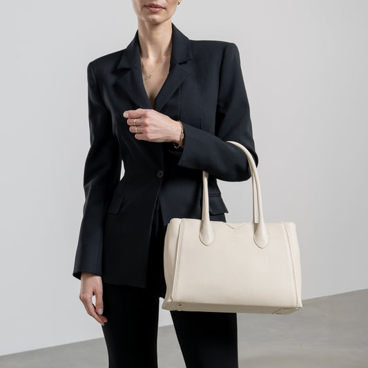 Cadeau d'Isabel cream calfskin leather handbag and wallet set - - Isabel Bernard