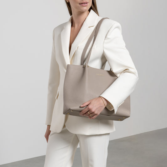 Honoré Nata taupe leather shopper calfskin leather - - Isabel Bernard