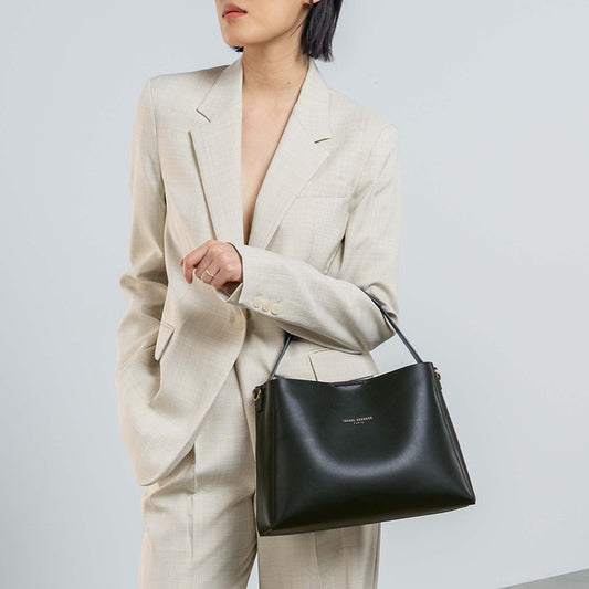 Montmartre Béatrice black vegetable tanned leather handbag - - Isabel Bernard