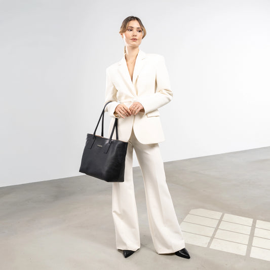 Honoré Elin Black calfskin leather shoulder bag - - Isabel Bernard