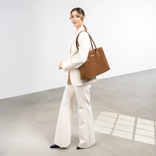 Honoré Elin Brown Suede shoulder bag - - Isabel Bernard