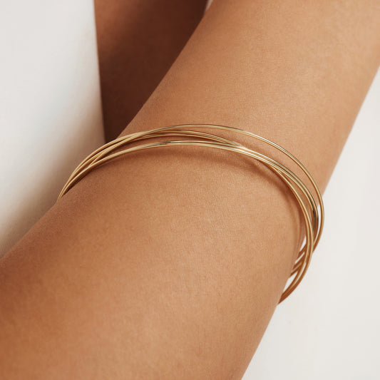 Cour d'Honneur Adora 14 karat gold bangles with 3 bracelets - - Isabel Bernard