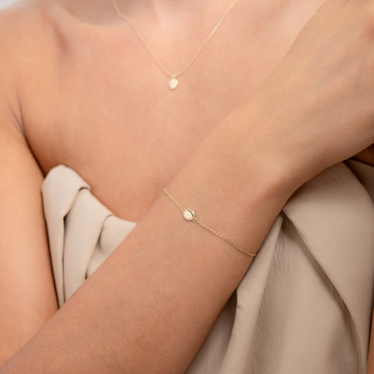 Cadeau d'Isabel 14 karat gold necklace, bracelet and ear studs set - - Isabel Bernard