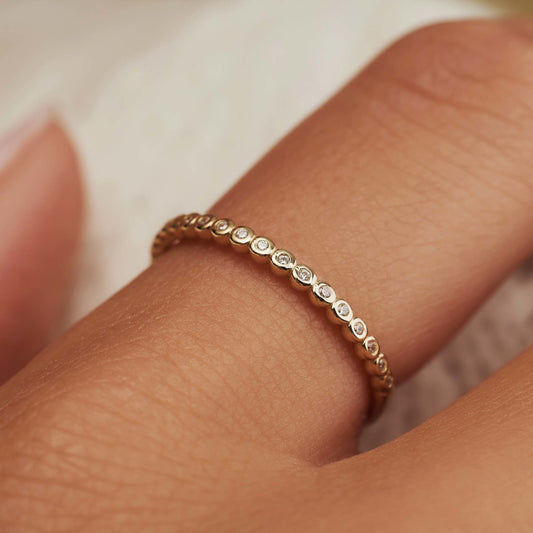 Rivoli Aélys 14 karat gold ring with zirconia stones - - Isabel Bernard