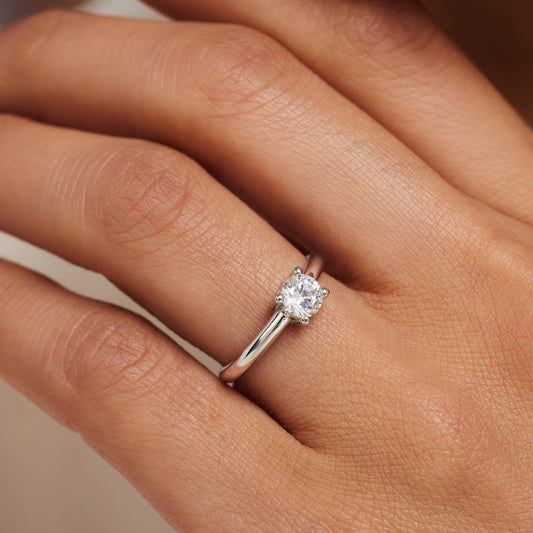 Saint Germain Soleil 14 karat white gold ring with zirconia stone - - Isabel Bernard