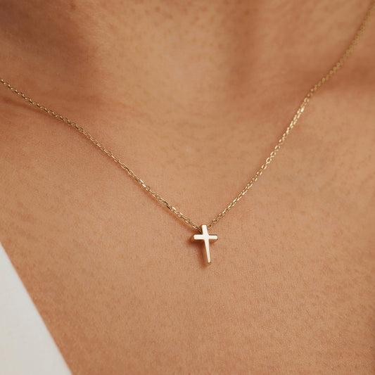 Monceau Solange 14 karat gold necklace with cross - - Isabel Bernard