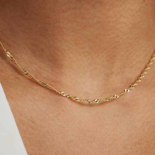 Rivoli Lilou 14 karat gold necklace with twist - - Isabel Bernard
