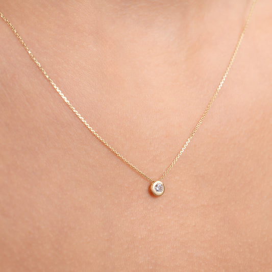 Rivoli Aélys 14 karat gold necklace with zirconia stone - - Isabel Bernard